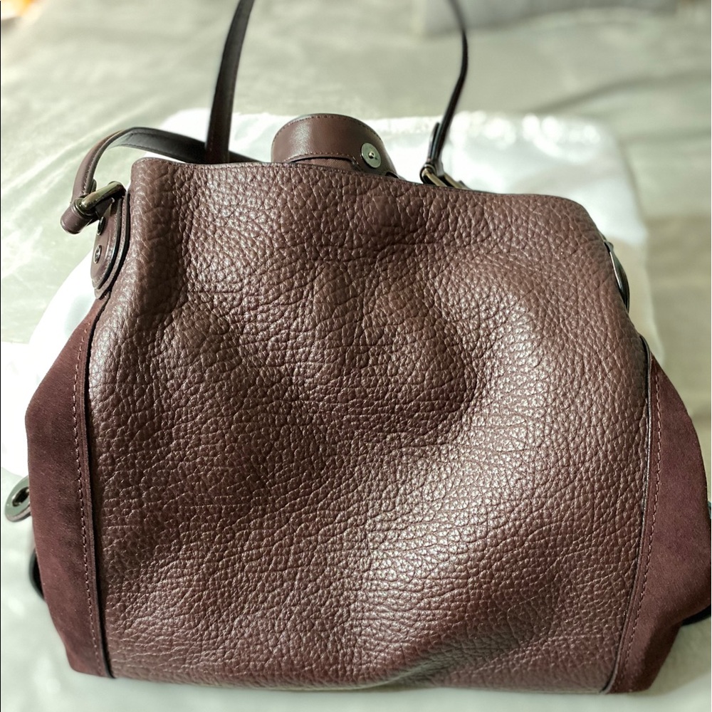 Coach 20163 Edie Bag 42 Mixed Leathers Oxblood